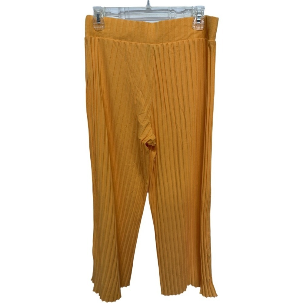A New Day Orange Pleated Pants Size Medium Pull On Lounge Vacation Cruise - Picture 5 of 7